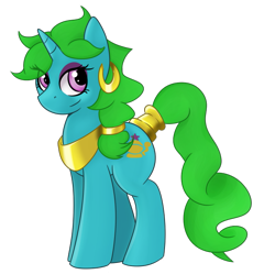 Size: 675x671 | Tagged: safe, artist:wulfanite, oc, oc only, oc:wishy washy, pony, unicorn, commission, ear piercing, earring, jewelry, piercing, simple background, tail wrap, transparent background