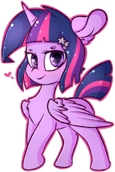 Size: 1700x2530 | Tagged: safe, artist:ashee, twilight sparkle, twilight sparkle (alicorn), alicorn, alternate hairstyle, blushing, looking at you, simple background, solo, transparent background