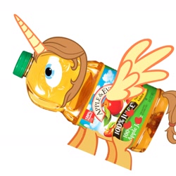 Size: 2400x2400 | Tagged: safe, oc, oc only, alicorn, alicorn oc, apple juice, applesauce, juice, wat