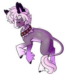 Size: 1000x1100 | Tagged: safe, artist:cinnamonsparx, oc, oc only, oc:mercy, classical unicorn, original species, pony, unicorn, cloven hooves, eyes closed, female, leonine tail, simple background, solo, transparent background, unshorn fetlocks, wildling unicorn