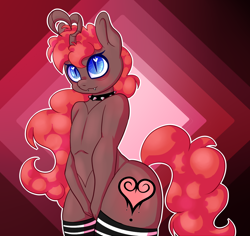 Size: 1074x1016 | Tagged: safe, artist:breeoche, oc, oc only, anthro, changeling, hybrid, unicorn, abstract background, changeling oc, choker, femboy, male, solo, spiked choker, standing