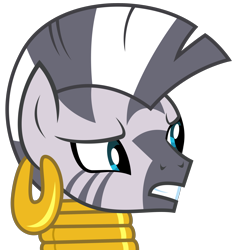 Size: 3169x3350 | Tagged: safe, artist:sketchmcreations, zecora, zebra, it isn't the mane thing about you, bust, ear piercing, earring, female, incredulous, jewelry, neck rings, piercing, quadrupedal, simple background, transparent background, vector