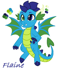 Size: 464x520 | Tagged: safe, artist:katiamel, oc, oc only, oc:flaine, heterochromia, offspring, parent:princess ember, parent:spike, parents:emberspike, solo