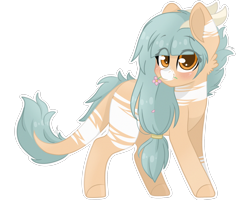 Size: 2500x2000 | Tagged: safe, artist:cinnamontee, oc, oc only, oc:forest keeper, earth pony, pony, blushing, female, flower, high res, horns, mare, mouth hold, simple background, solo, transparent background