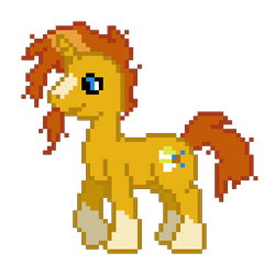 Size: 2048x2048 | Tagged: safe, artist:letterbomb, derpibooru exclusive, sunburst, pony, unicorn, male, messy mane, missing accessory, pixel art, raised hoof, simple background, solo, stallion, transparent background