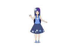 Size: 2000x1500 | Tagged: safe, artist:bindi-the-skunk, twilight sparkle, human, alternate hairstyle, clothes, dress, female, flats, gala dress, humanized, kisekae, shoes, simple background, solo, transparent background