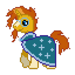 Size: 2048x2048 | Tagged: safe, artist:letterbomb, derpibooru exclusive, sunburst, pony, unicorn, glasses, male, messy mane, pixel art, raised hoof, simple background, solo, stallion, sunburst's glasses, sunburst's robe, transparent background