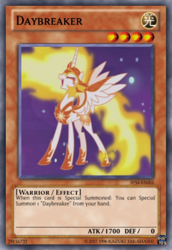 Size: 333x484 | Tagged: safe, daybreaker, pony, a royal problem, name joke, yu-gi-oh!