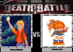 Size: 896x637 | Tagged: safe, artist:sectoid, megan williams, death battle, exploitable meme, image macro, meme, rainbow brite