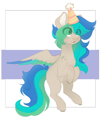 Size: 2000x2400 | Tagged: safe, artist:k-indle, oc, oc only, pegasus, pony, female, hat, high res, mare, party hat, solo