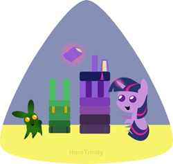 Size: 685x649 | Tagged: safe, artist:haretrinity, twilight sparkle, pony, rabbit, unicorn, female, mare, pointy ponies