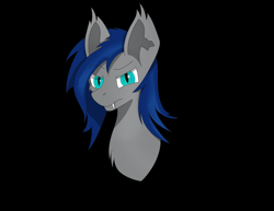 Size: 3300x2550 | Tagged: safe, artist:lunar froxy, oc, oc only, oc:lunar frost, bat pony, black background, bust, male, scarred, simple background, solo, stallion, wounded warriors