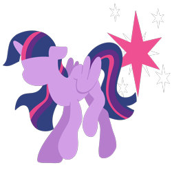 Size: 3000x3000 | Tagged: safe, artist:befishproductions, twilight sparkle, twilight sparkle (alicorn), alicorn, pony, cutie mark background, female, high res, hooves, horn, lineless, mare, minimalist, modern art, simple background, solo, transparent background, wings