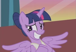 Size: 1554x1071 | Tagged: safe, screencap, twilight sparkle, twilight sparkle (alicorn), alicorn, pony, a royal problem, ballerina, grin, smiling, solo, twilarina