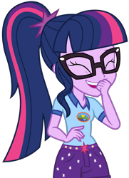 Size: 1913x2647 | Tagged: safe, artist:sketchmcreations, sci-twi, twilight sparkle, equestria girls, legend of everfree, glasses, happy, laughing, simple background, smiling, solo, transparent background, vector