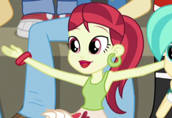 Size: 414x283 | Tagged: safe, screencap, rose heart, tennis match, equestria girls, friendship games, cropped, ear piercing, earring, jewelry, piercing, solo