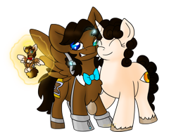 Size: 1024x768 | Tagged: safe, artist:usagi-zakura, oc, oc:mister clever, angel, chibi angel doctor, doctor who, glow, halo, missy, non-mlp shipping, shipping, simple background, transparent background, unshorn fetlocks