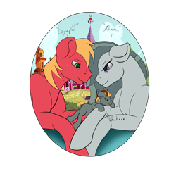 Size: 3600x3600 | Tagged: safe, artist:nightmarederpy, big macintosh, marble pie, earth pony, pony, male, marblemac, offspring, parent:big macintosh, parent:marble pie, parents:marblemac, shipping, simple background, stallion, straight, transparent background