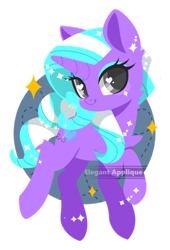 Size: 600x882 | Tagged: safe, artist:snow angel, oc, oc only, oc:elegant applique, pony, unicorn, commission, female, heart eyes, mare, simple background, smiling, solo, transparent background, wingding eyes