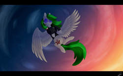 Size: 3962x2441 | Tagged: safe, artist:minetane, oc, oc only, oc:esfir venatus, pegasus, pony, commission, flying, night, solo, twilight (astronomy)