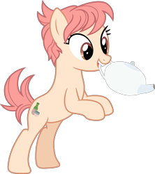 Size: 6960x7840 | Tagged: safe, artist:pink1ejack, raspberry vinaigrette, pony, discordant harmony, absurd resolution, bipedal, cute, mouth hold, raspbetes, simple background, solo, teapot, transparent background, vector