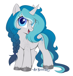 Size: 2713x2840 | Tagged: safe, artist:askbubblelee, oc, oc only, oc:bubble lee, oc:imago, pony, unicorn, body freckles, cute, female, freckles, looking at you, mare, open mouth, simple background, smiling, solo, transparent background