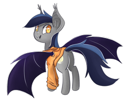 Size: 1292x1041 | Tagged: safe, artist:tilling-tan, oc, oc only, oc:echo, bat pony, pony, clothes, hoodie, plot, simple background, solo, transparent background