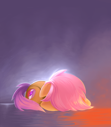 Size: 2611x3000 | Tagged: safe, artist:sea-maas, scootaloo, pegasus, pony, campfire tales, cute, cutealoo, female, filly, floppy ears, sad, scared, simple background, sobbing, solo