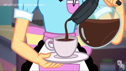 Size: 1366x768 | Tagged: safe, screencap, tip top, coinky-dink world, eqg summertime shorts, equestria girls, coffee, diner uniform, waitress