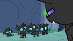 Size: 1280x720 | Tagged: safe, screencap, pharynx, thorax, changeling, nymph, to change a changeling, younger