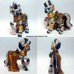 Size: 1024x1024 | Tagged: safe, artist:hampony, artist:harwick, zecora, zebra, cloak, clothes, figure, handmade, solo