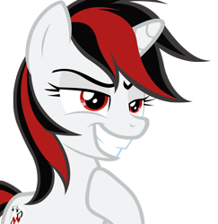 Size: 4068x4183 | Tagged: dead source, safe, artist:iflysna94, oc, oc only, oc:blackjack, pony, unicorn, fallout equestria, fallout equestria: project horizons, absurd resolution, female, grin, mare, simple background, smiling, solo, transparent background