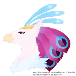 Size: 1000x1000 | Tagged: safe, artist:saccharinerose, queen novo, classical hippogriff, hippogriff, my little pony: the movie, bust, simple background, solo, transparent background