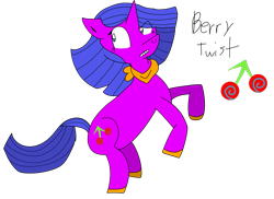 Size: 1199x873 | Tagged: safe, artist:turquoisegemmygemgem, oc, oc only, oc:berry twist, cutie mark background, neckerchief, rearing, simple background, solo, transparent background, unshorn fetlocks