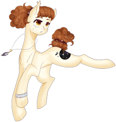 Size: 1247x1304 | Tagged: safe, artist:clefficia, oc, oc only, oc:clarity, earth pony, pony, female, freckles, mare, raised leg, simple background, solo, transparent background