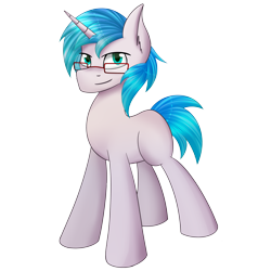 Size: 3700x3700 | Tagged: safe, artist:milkychocoberry, oc, oc only, oc:proxyjack, pony, unicorn, 2017 community collab, blank flank, derpibooru community collaboration, glasses, looking at you, male, simple background, solo, transparent background