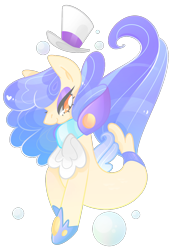 Size: 876x1280 | Tagged: safe, artist:euphoriapony, sapphire shores, seapony (g4), my little pony: the movie, bubble, female, hat, lidded eyes, mare, seaponified, simple background, smiling, solo, species swap, top hat, transparent background