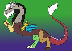 Size: 2450x1750 | Tagged: safe, artist:the-chimaera-draws, discord, eris, draconequus, male, rule 63, solo