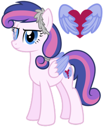 Size: 600x742 | Tagged: safe, artist:lost-our-dreams, oc, oc only, oc:athena, pegasus, pony, female, mare, offspring, parent:princess cadance, parent:shining armor, parents:shiningcadance, scar, solo