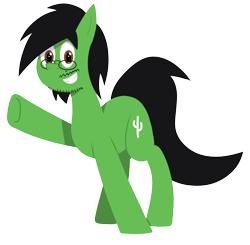 Size: 2216x2176 | Tagged: safe, artist:b-cacto, oc, oc only, oc:cactus needles, earth pony, pony, 2017 community collab, derpibooru community collaboration, grin, looking at you, sidemouth, simple background, smiling, solo, transparent background