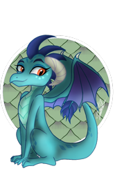 Size: 720x1084 | Tagged: safe, artist:sweetkllrvane, princess ember, dragon, cute, emberbetes, female, simple background, sitting, smiling, solo, spread wings, wings