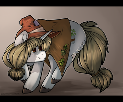 Size: 1873x1555 | Tagged: safe, artist:gela98, oc, oc only, pony, unicorn, cloak, clothes, female, hat, mare, solo