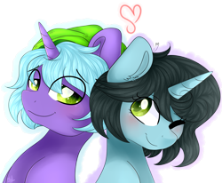 Size: 3541x2917 | Tagged: safe, artist:bl--blacklight, oc, oc only, pony, unicorn, bust, female, high res, male, mare, one eye closed, portrait, simple background, stallion, transparent background, wink