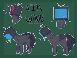 Size: 1600x1200 | Tagged: safe, artist:dino_horse, oc, oc only, oc:air wave, pegasus, pony, reference sheet, solo, television