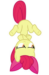 Size: 4734x7181 | Tagged: safe, artist:estories, apple bloom, pony, the super speedy cider squeezy 6000, absurd resolution, featureless crotch, frown, simple background, solo, transparent background, upside down, vector