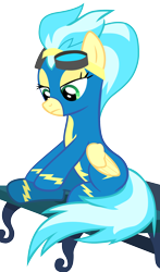 Size: 1200x2036 | Tagged: safe, artist:frownfactory, misty fly, pegasus, pony, top bolt, .svg available, clothes, female, goggles, mare, simple background, solo, svg, transparent background, uniform, vector, wings, wonderbolts, wonderbolts uniform