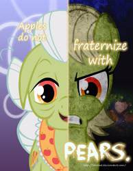 Size: 2000x2577 | Tagged: safe, artist:starbat, granny smith, pony, the perfect pear, angry, high res, solo, two sided posters, young granny smith