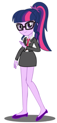 Size: 900x1932 | Tagged: safe, artist:trungtranhaitrung, sci-twi, twilight sparkle, equestria girls, clothes, cute, glasses, looking at you, necktie, raised leg, shoes