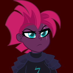 Size: 800x800 | Tagged: safe, artist:wubcakeva, tempest shadow, equestria girls, my little pony: the movie, armor, equestria girls-ified, eye scar, faux hawk, female, scar, scar on the wrong side, solo