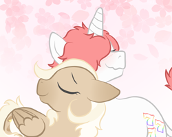 Size: 2000x1602 | Tagged: safe, artist:redarmies, oc, oc only, oc:beginners luck, oc:bookmark, classical unicorn, pegasus, pony, unicorn, cloven hooves, gay, leonine tail, male, nuzzling, pink background, shipping, simple background, unshorn fetlocks
